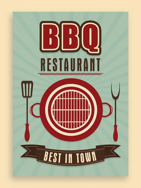 Vintage menu card for bbq restaurant. — Stock Vector