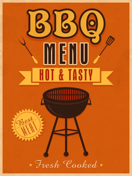 Scheda menu Vintage design per bbq . — Vettoriale Stock