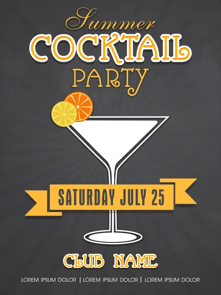 Uitnodiging kaart ontwerp voor zomer cocktail party. — Stockvector