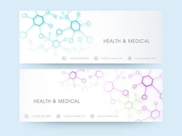 Website header or banner for Health and Medical. — Stock Vector