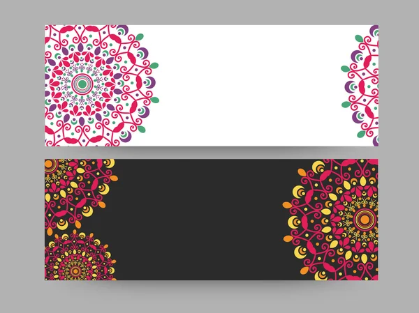 Encabezado del sitio web floral o conjunto de banners . — Archivo Imágenes Vectoriales