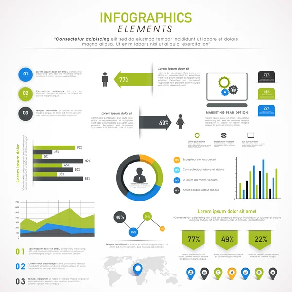 Set dari infografis bisnis . - Stok Vektor