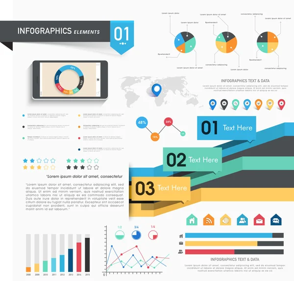 Ensemble d'éléments d'infographie pour les entreprises . — Image vectorielle