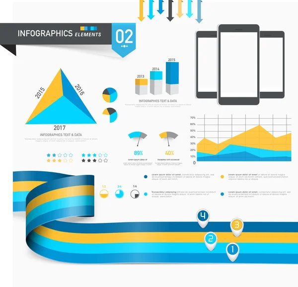 Conjunto de infográficos de negócios criativos . — Vetor de Stock