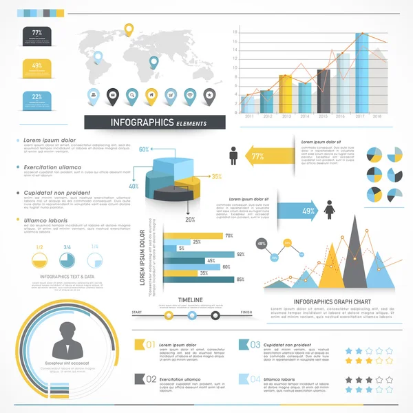 Vari elementi di infografica aziendale . — Vettoriale Stock