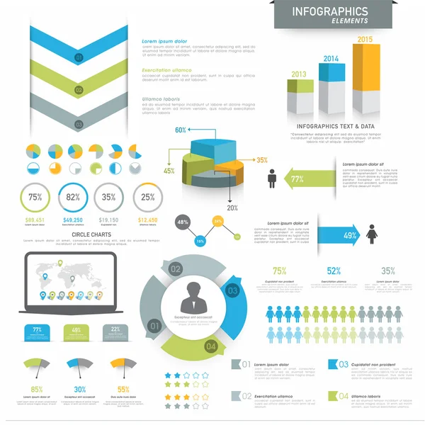 Vários elementos de infográficos de negócios . —  Vetores de Stock