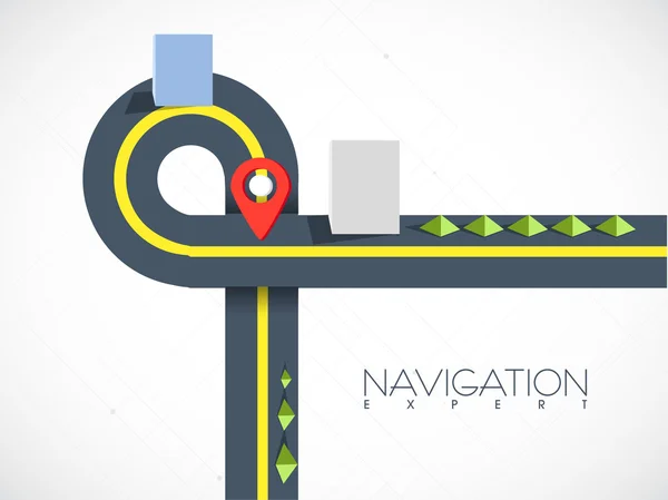 Navegação de mapa de estrada com ponteiro . — Vetor de Stock