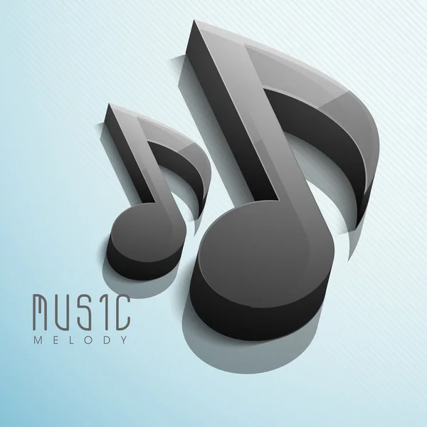 Notes de musique 3D pour le concept Musique . — Image vectorielle