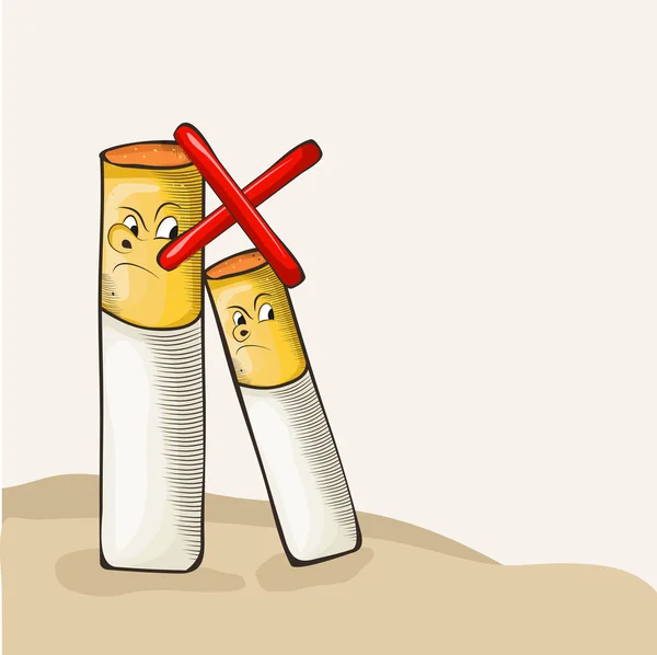 No Smoking Day concetto con sigaretta . — Vettoriale Stock