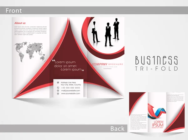 Professional Tri Fold template, brochure or flyer design. — Stock Vector