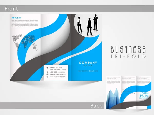 Folleto, plantilla o folleto Tri Fold para empresas . — Vector de stock