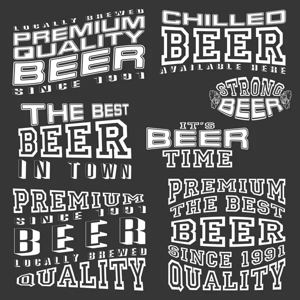 Set van vintage insignes voor bier. — Stockvector