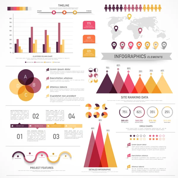 Set of infographics elements for business. Royalty Free Stock Vectors