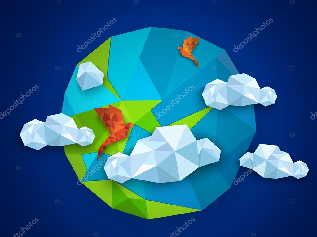 Origami globe for Earth Day. Stock Vector Image by ©alliesinteract