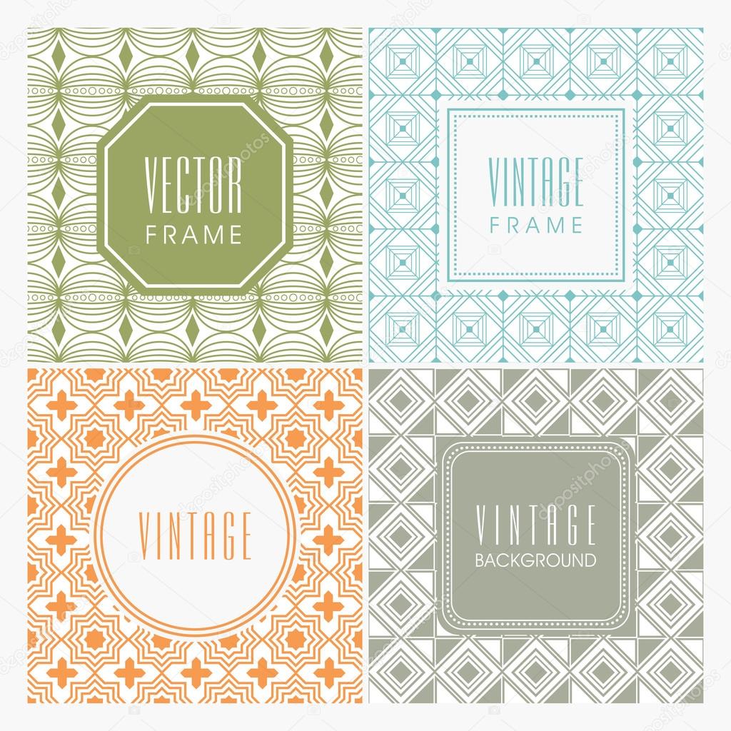 Collection of frames with seamless pattern.