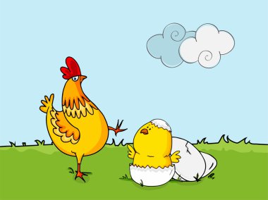 Paskalya kutlamaları tavuk ve civcivler.