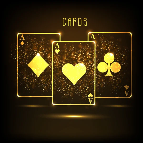 Ace de oro jugando a las cartas para casino concepto . — Vector de stock