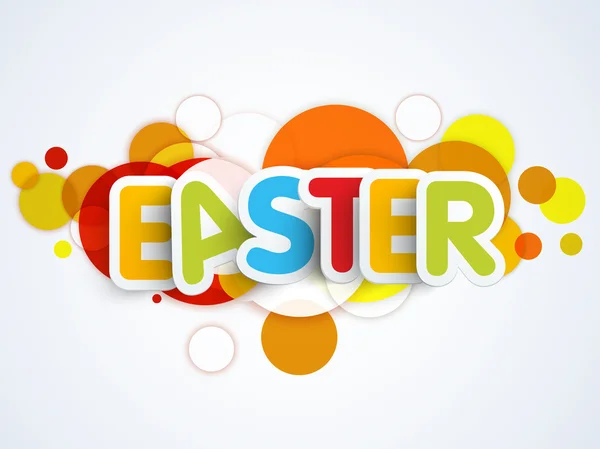 Kleurrijke tekst voor Happy Easter viering. — Stockvector