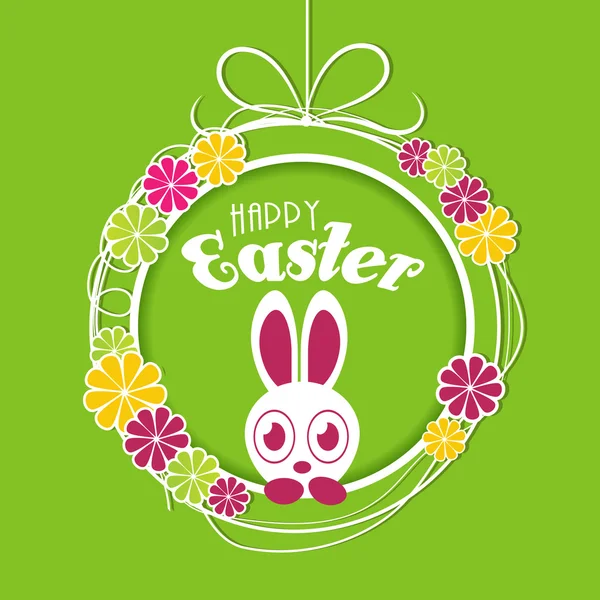 Simpatico coniglietto per la celebrazione di Pasqua felice. — Vettoriale Stock