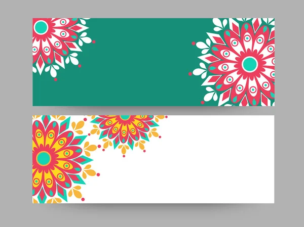 Cabeçalho do site floral ou conjunto de banner . — Vetor de Stock