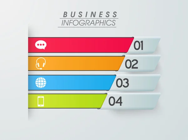Business infographics paper stripes. — Stock Vector