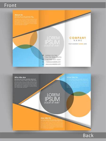 Kolorowy Tri Fold ulotki, broszury lub szablon projektu. — Wektor stockowy