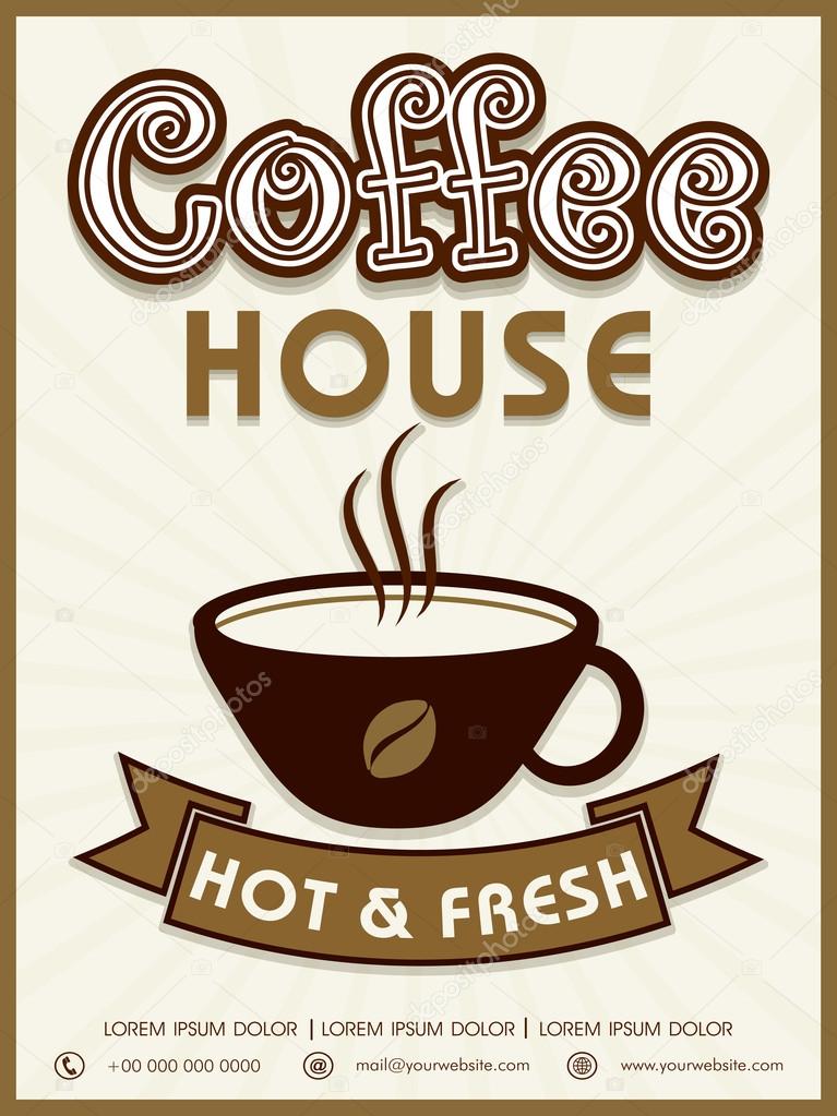 Menu card design for coffee house.