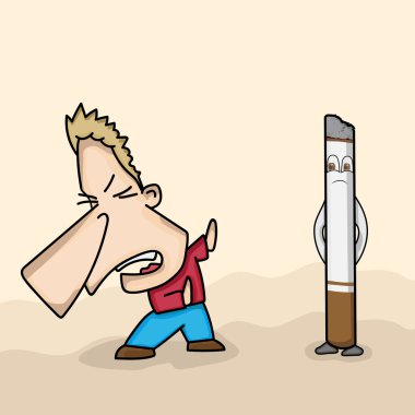 No Smoking Day concept with funny cartoon. clipart