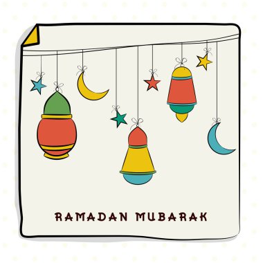 Ramazan kareem kutlama tebrik kartı.