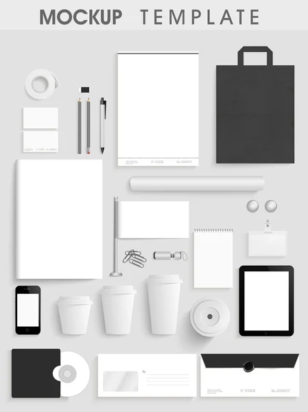 Kit de identidad corporativa en blanco o plantilla de maqueta . — Vector de stock