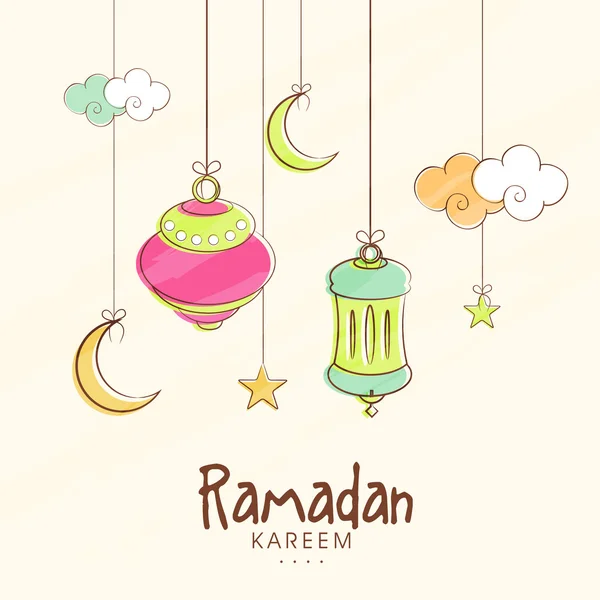 Pozdrowienie projekt Ramadan Kareem. — Wektor stockowy