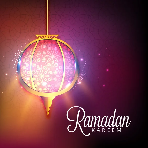 Celebração Ramadan Kareem com lanterna floral . — Vetor de Stock