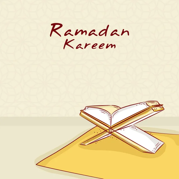 Islamitische heilige boek Quran Shareef voor Ramadan Kareem viering. — Stockvector