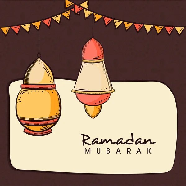 Tarjeta de felicitación de celebración Ramadán Kareem . — Vector de stock