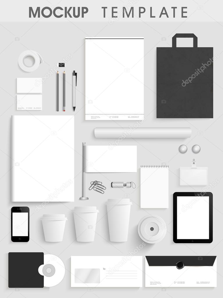 Blank corporate identity kit or mockup template.