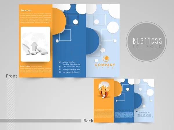 Professionele tri-fold flyer, sjabloon of brochure. — Stockvector