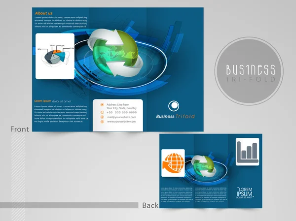 Folleto profesional de tríptico, plantilla o folleto . — Archivo Imágenes Vectoriales