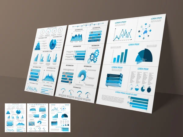 Modèle d'infographie d'entreprise ou ensemble de brochures . — Image vectorielle