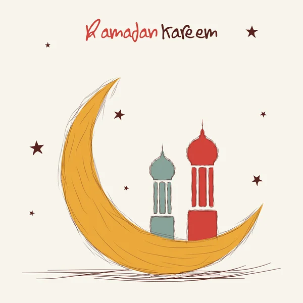 Tarjeta de felicitación de celebración Ramadán Kareem . — Archivo Imágenes Vectoriales