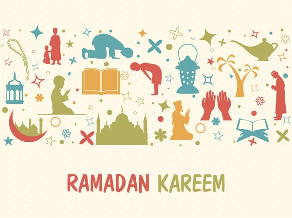 Feliz celebración del Ramadán Kareem . — Archivo Imágenes Vectoriales