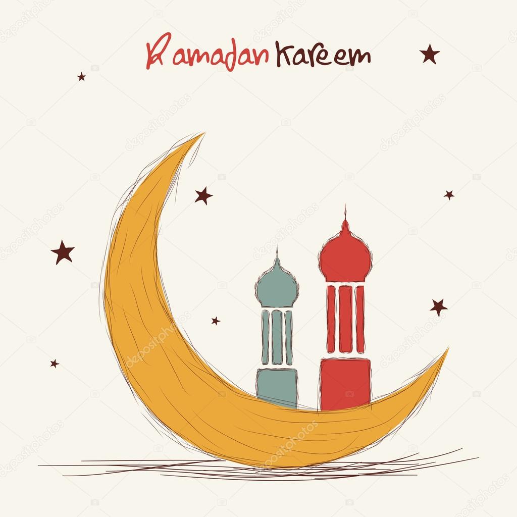Ramadan Kareem celebration greeting card.
