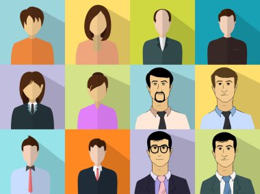 Set of business characters. clipart