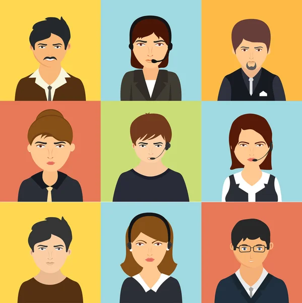 Conjunto de personajes comerciales . — Vector de stock