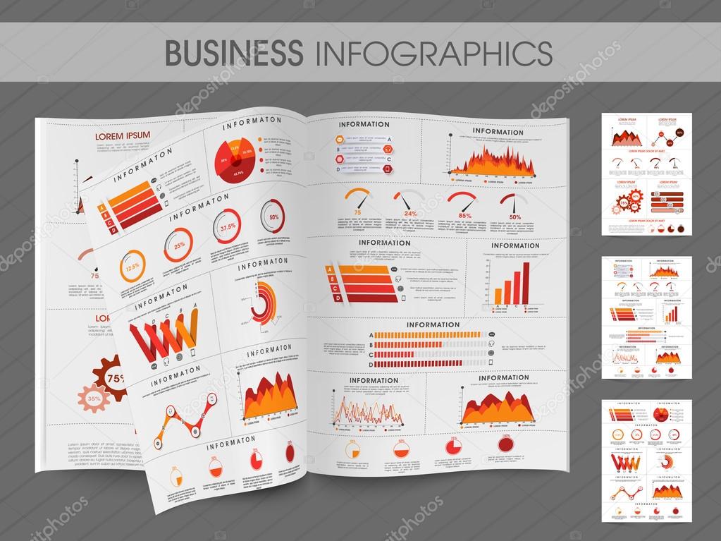 Business infographic element of magazine.