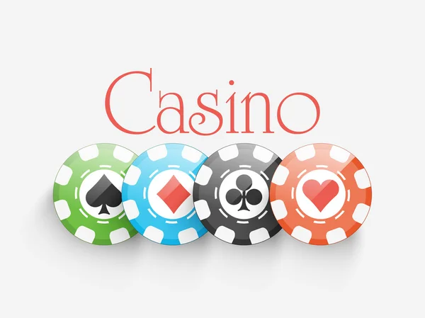 Coloridas fichas de casino . — Vector de stock