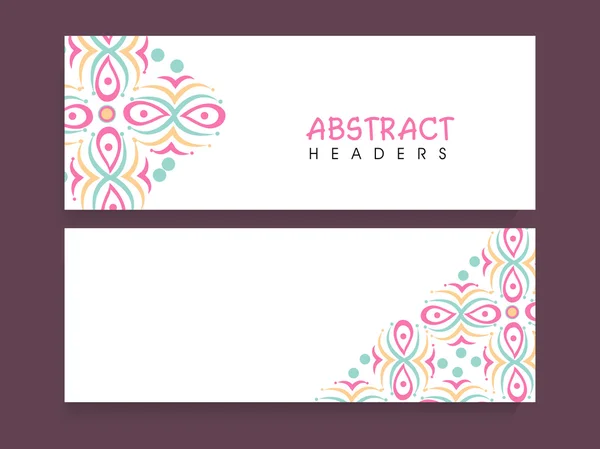 Floral website header of banner instellen. — Stockvector