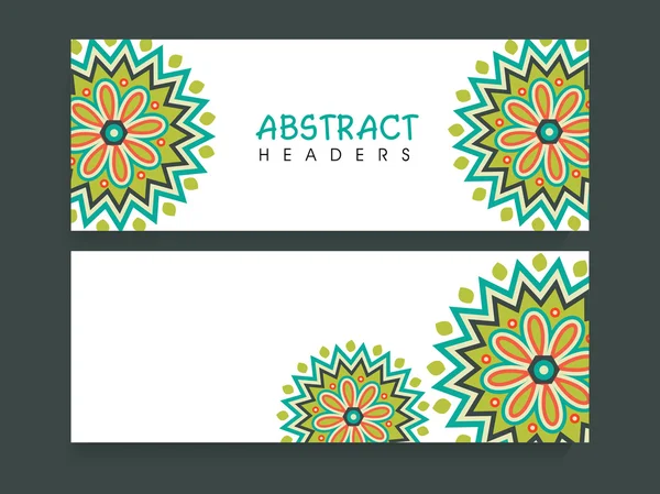 Floral website header of banner instellen. — Stockvector