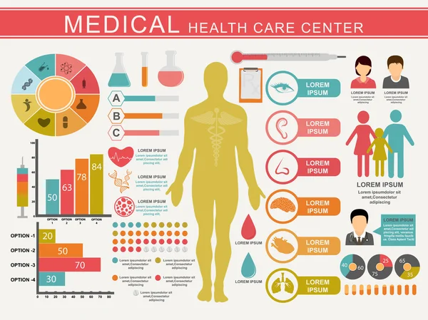 Conjunto de Centro Médico de Saúde . —  Vetores de Stock