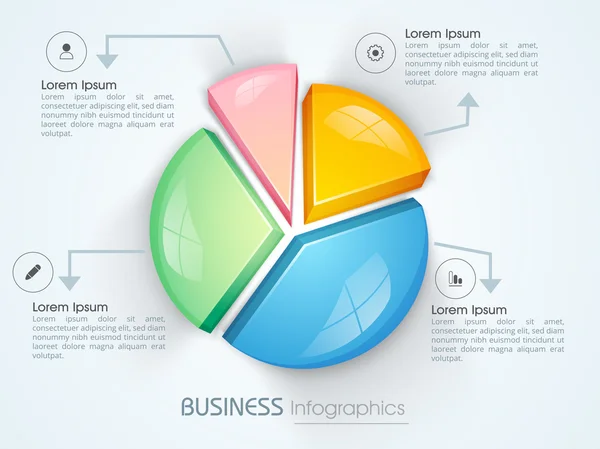 Infographie d'entreprise avec diagramme à secteurs . — Image vectorielle