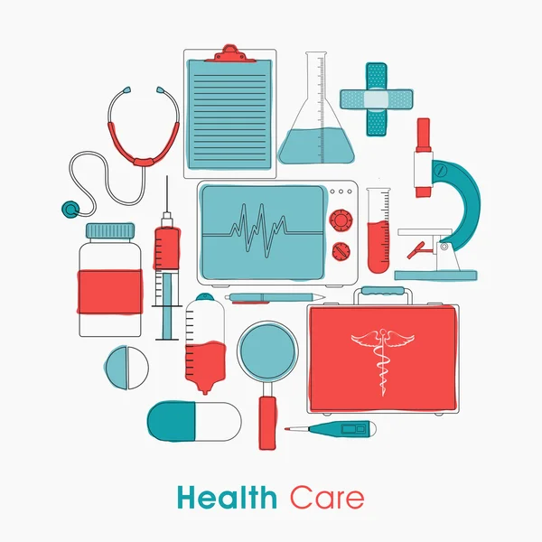 Set of Health Care elements. — Stock Vector